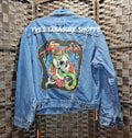 Rock Band Denim Refashioned Jacket Large