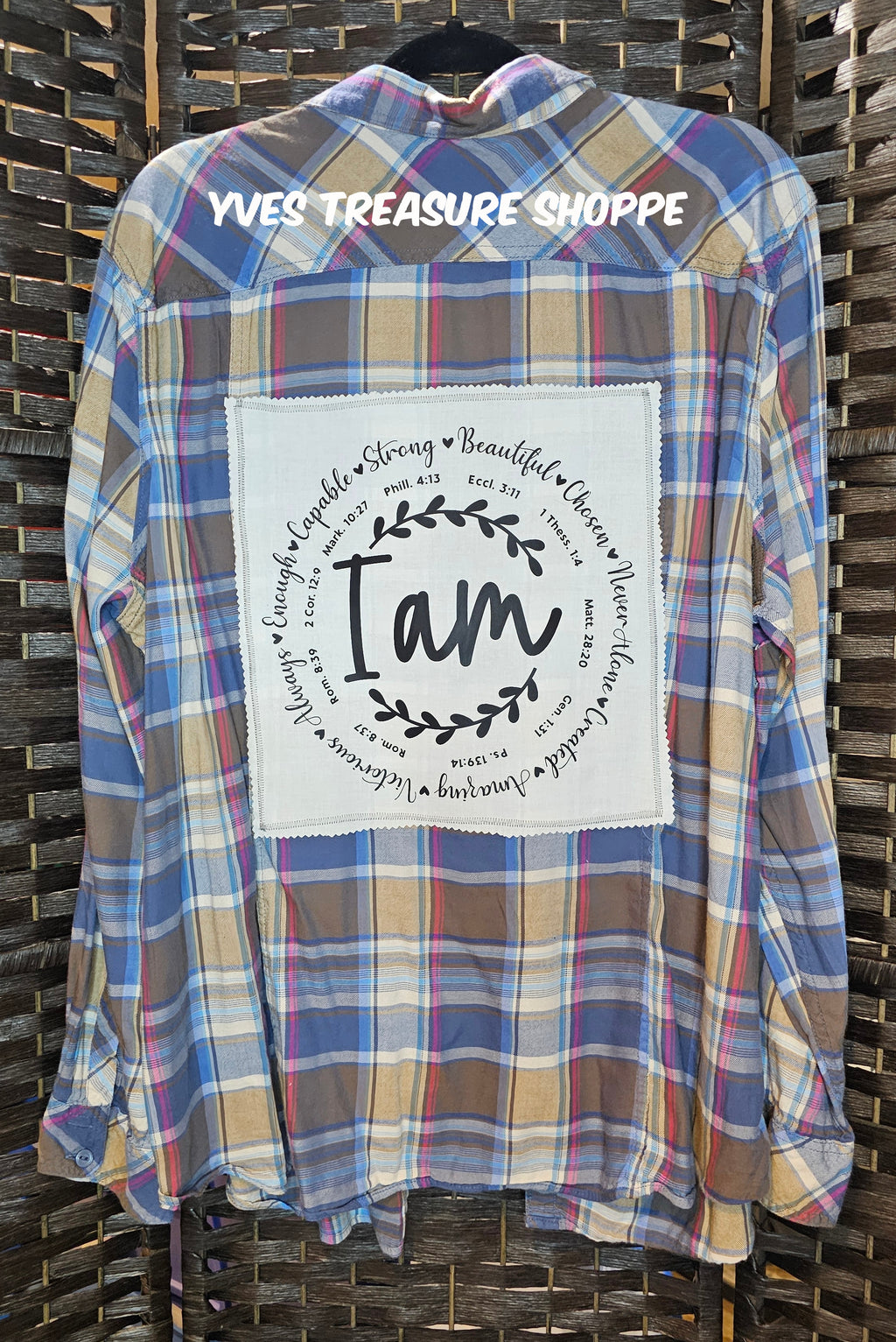 Plaid "I Am" 2X Top