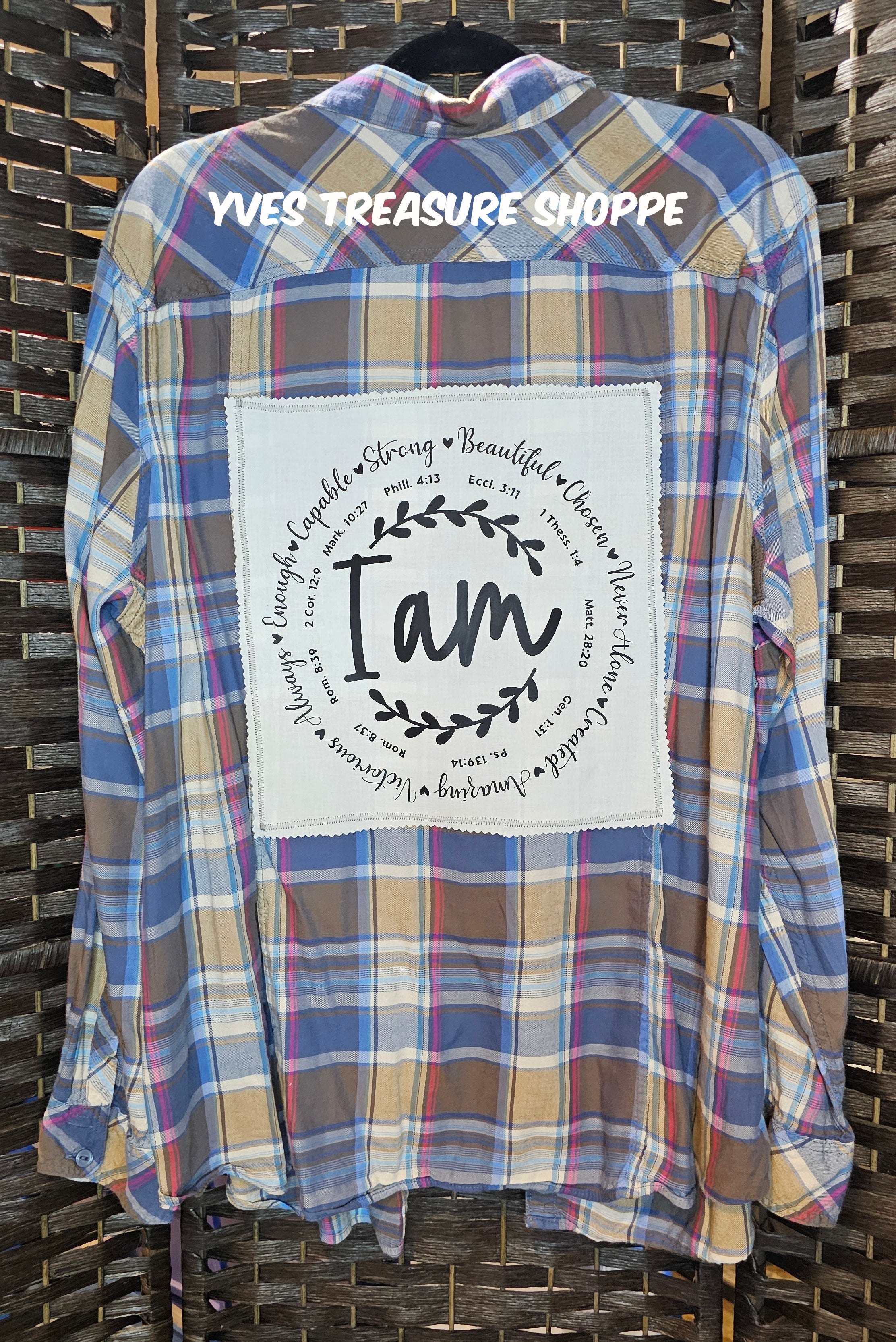 Plaid "I Am" 2X Top
