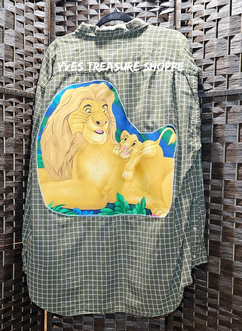 Hunter Green Plaid Upcycled Movie Shirt XXL 270