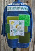 ReFashioned Queen Bee Denim Shirt Embellished with  Fabric Patches