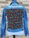 Peace Signs Thrifted Denim Jacket XXSmall