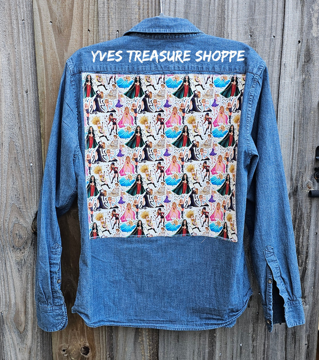 Upcycled Denim Music Medium Shirt