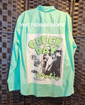 Refashioned Large Green Day Print Top