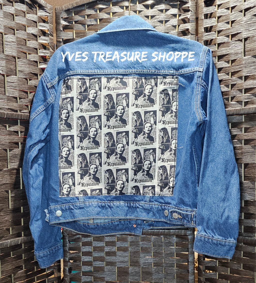 Medium Rep Print Denim Refashioned Jacket