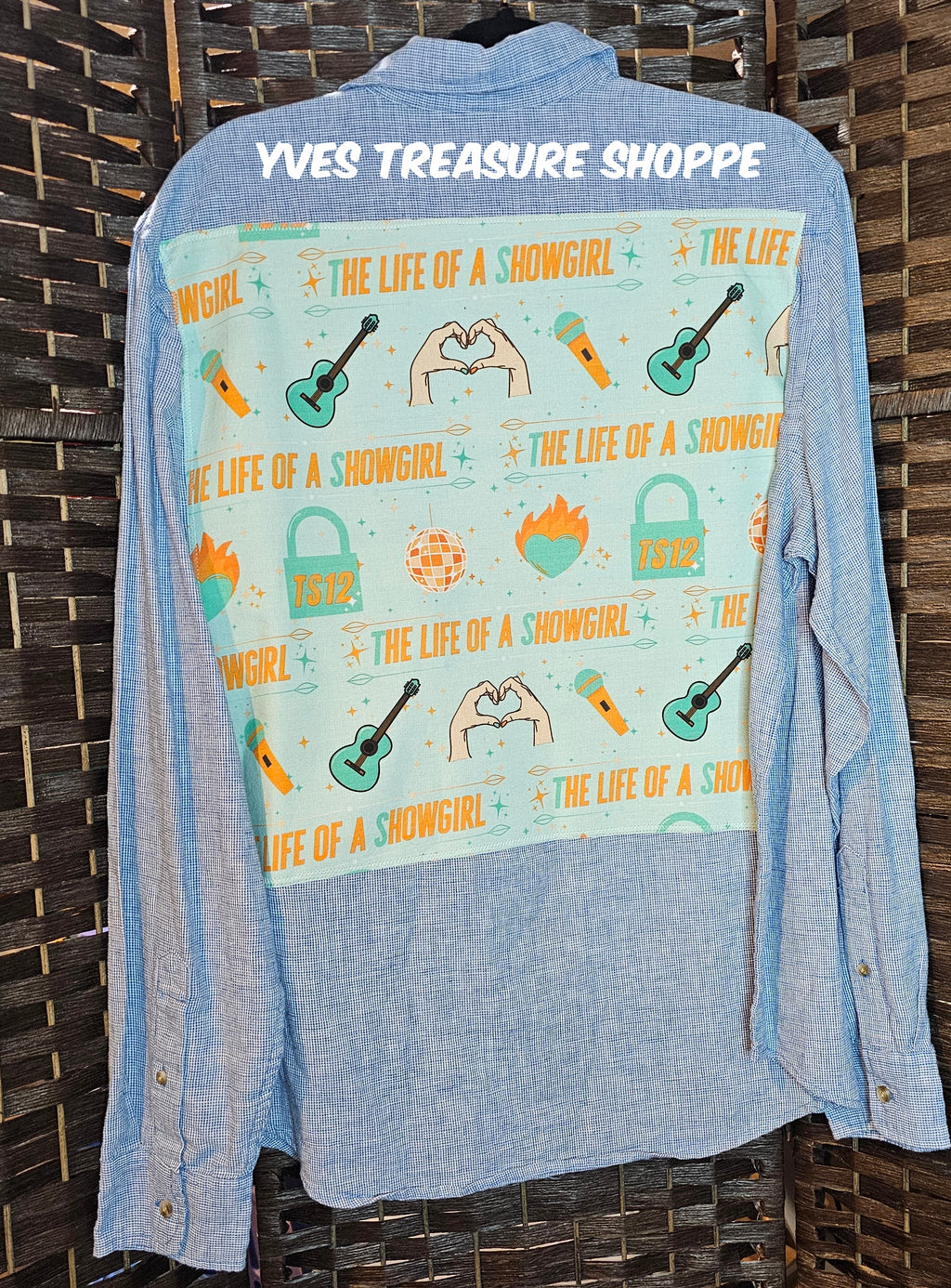 Refashion Blue Old Navy Singer Print Large Top