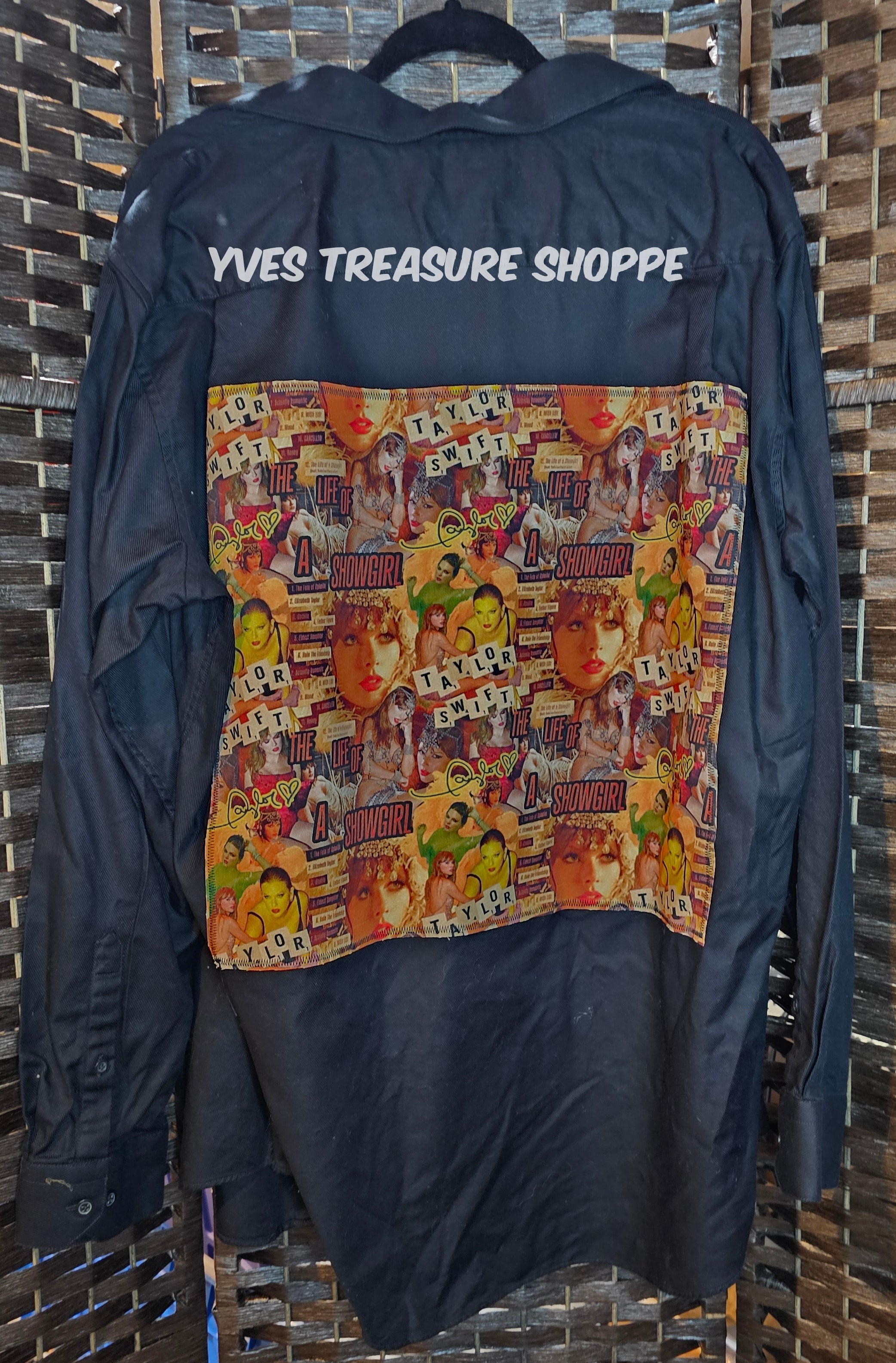 Upcycled XL Black APT 9 Shirt XL Singer Print