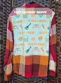 Checked Maroon Singer Print Old Navy Refashioned Shirt XL