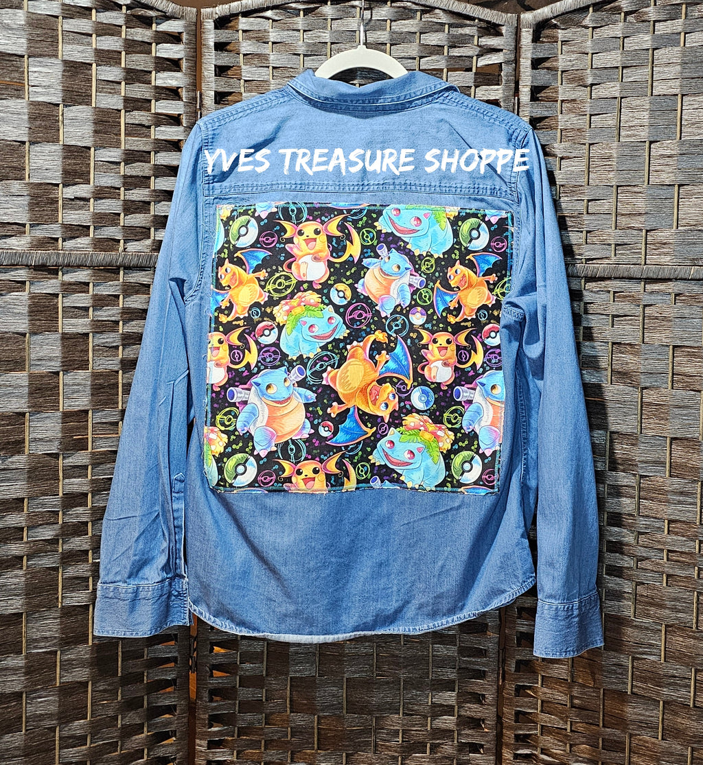Thrifted XL Denim Gamer Shirt