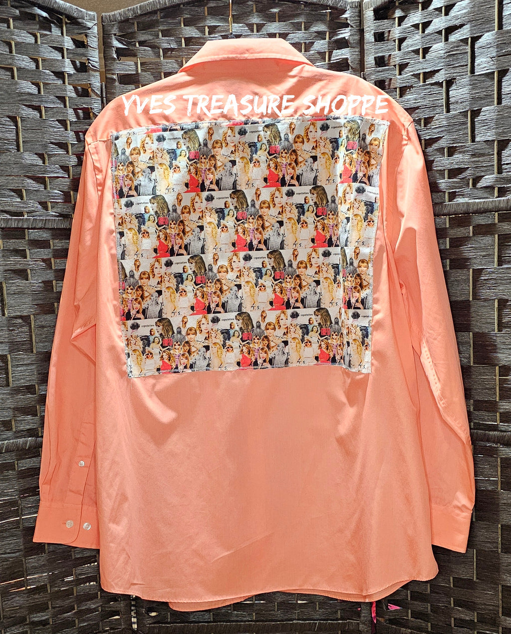 Peach Upcycled Singer Top Size 18 (2xl) 227