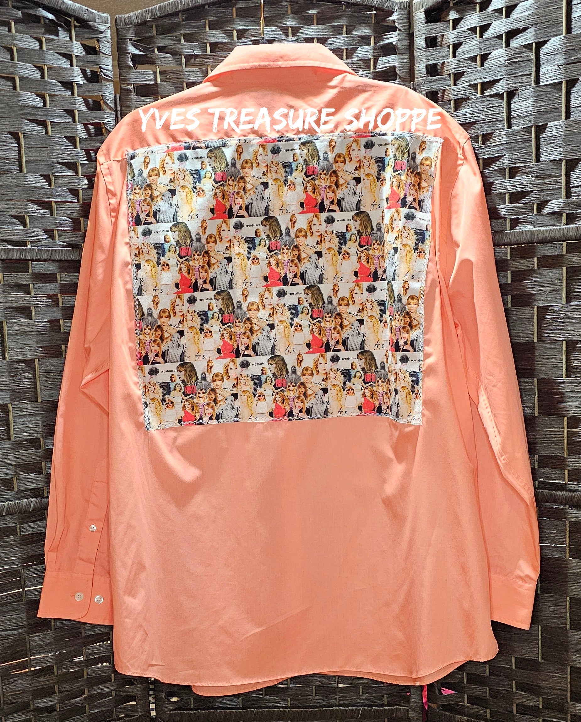 Peach Upcycled Singer Top Size 18 (2xl) 227