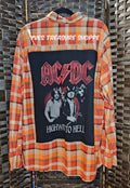 Orange Plaid XL Rock Band Shirt