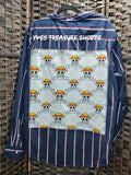 XLarge Striped Pirate Anime Upcycled Shirt Print 1