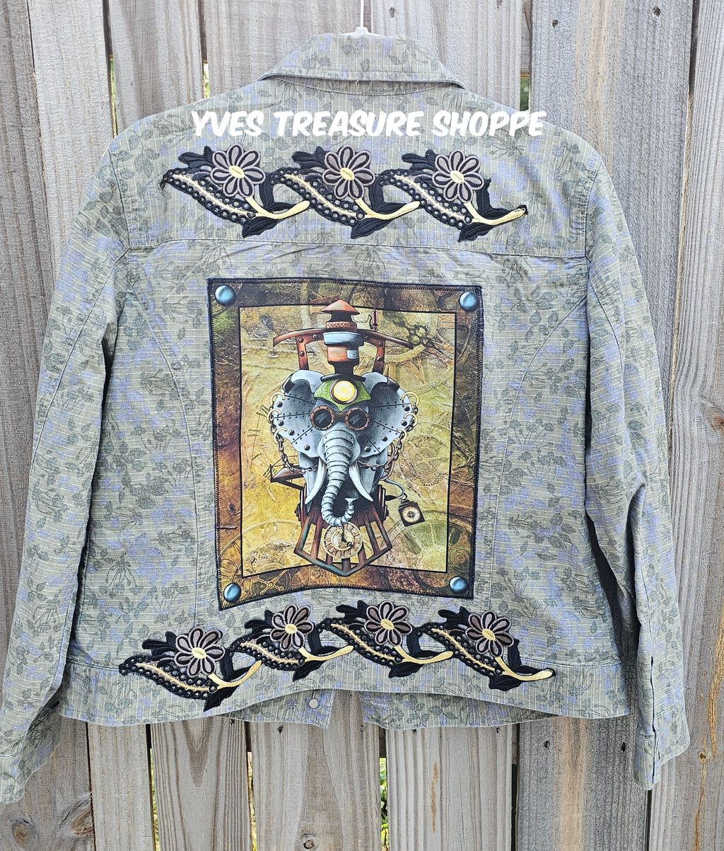 Repurposed Elephant Steampunk Jacket Large