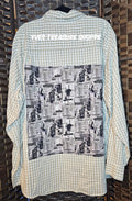 Tan Checked Refashioned Singer Print 3XL Top