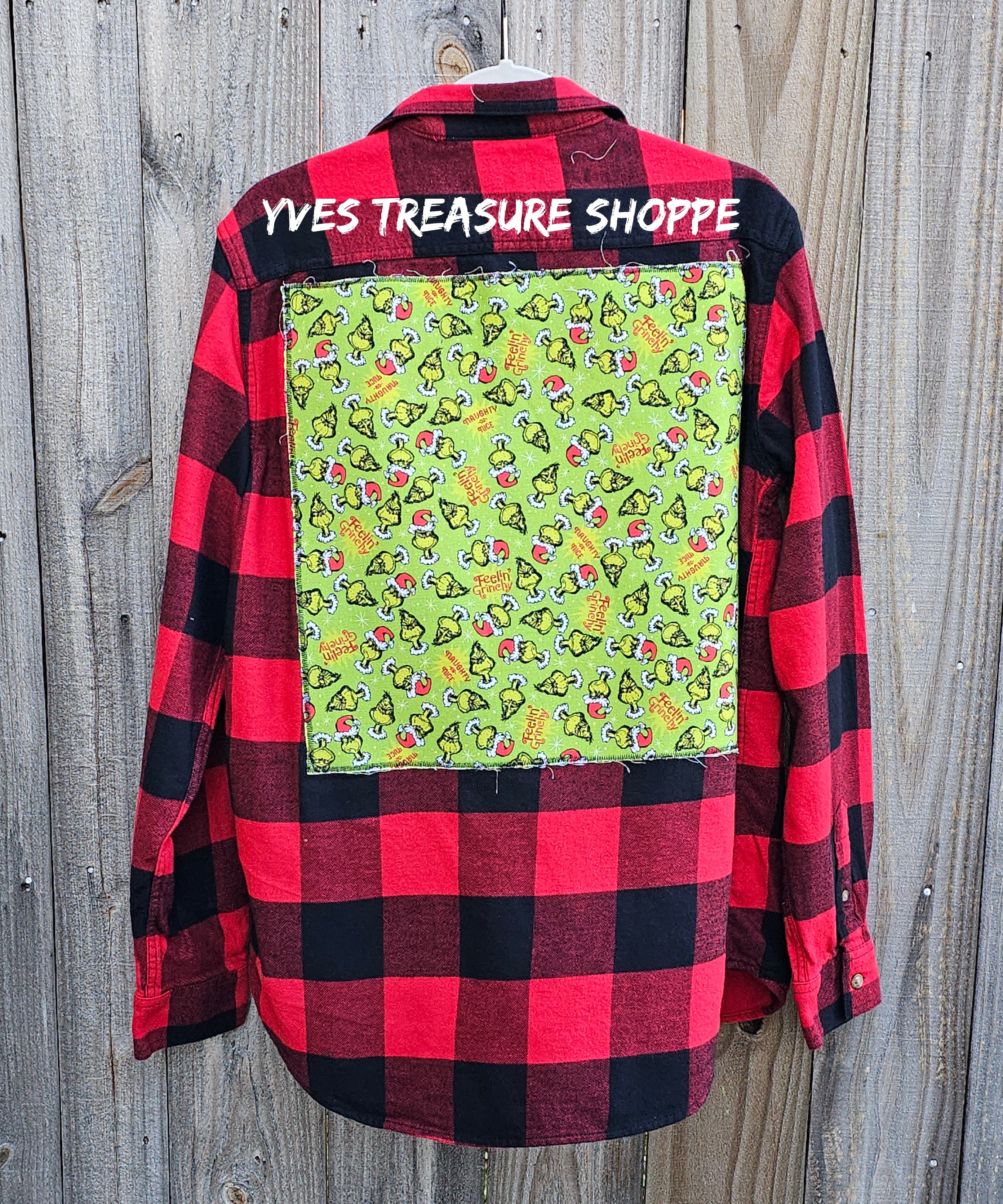 Refashioned Naughty or Nice Black and Red Christmas Medium Tall Shirt