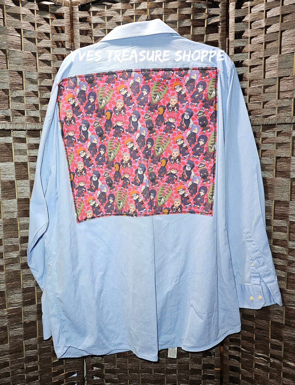 Anime Print 17.5 (XL) Refashioned Shirt