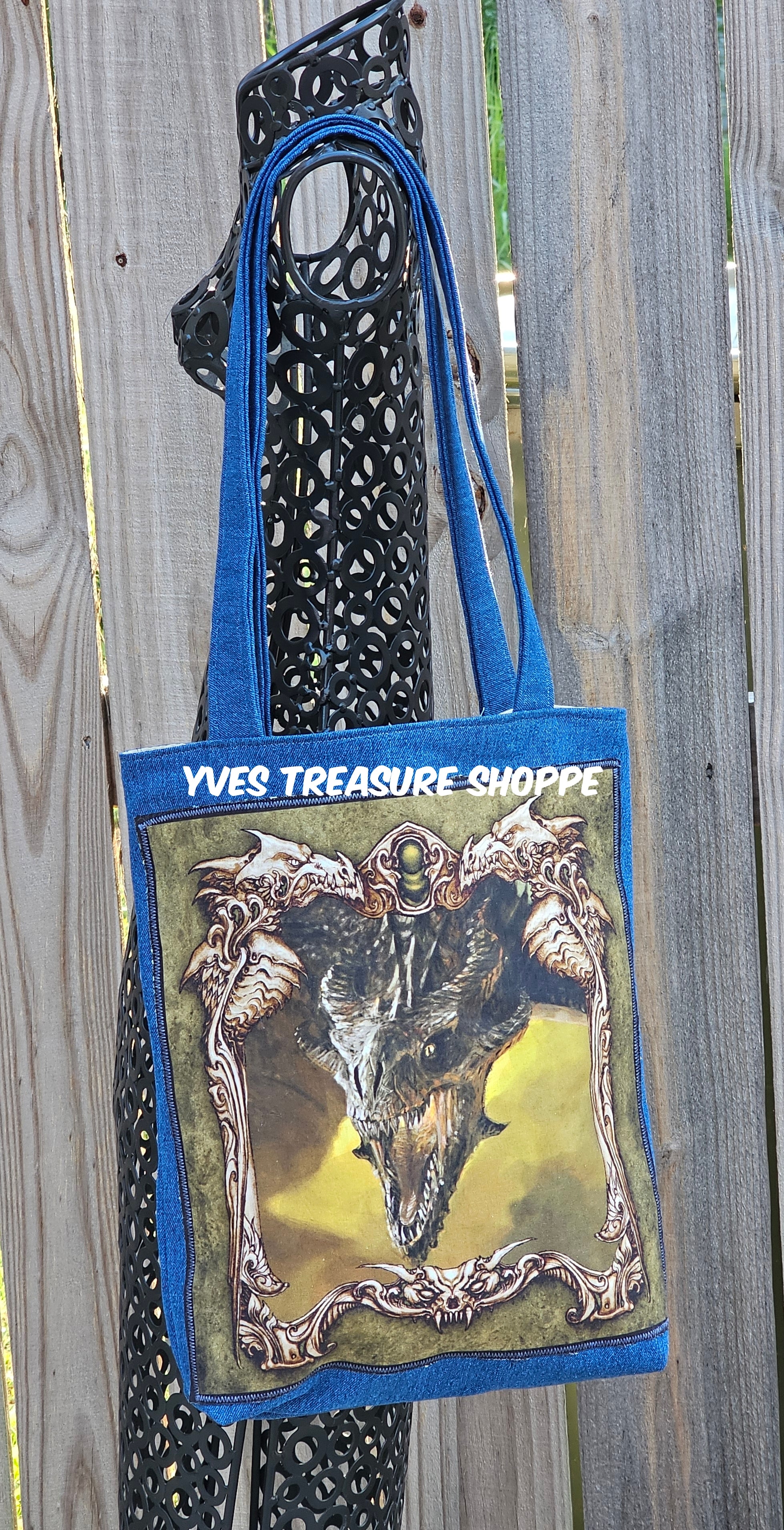 Denim Dragon Tote