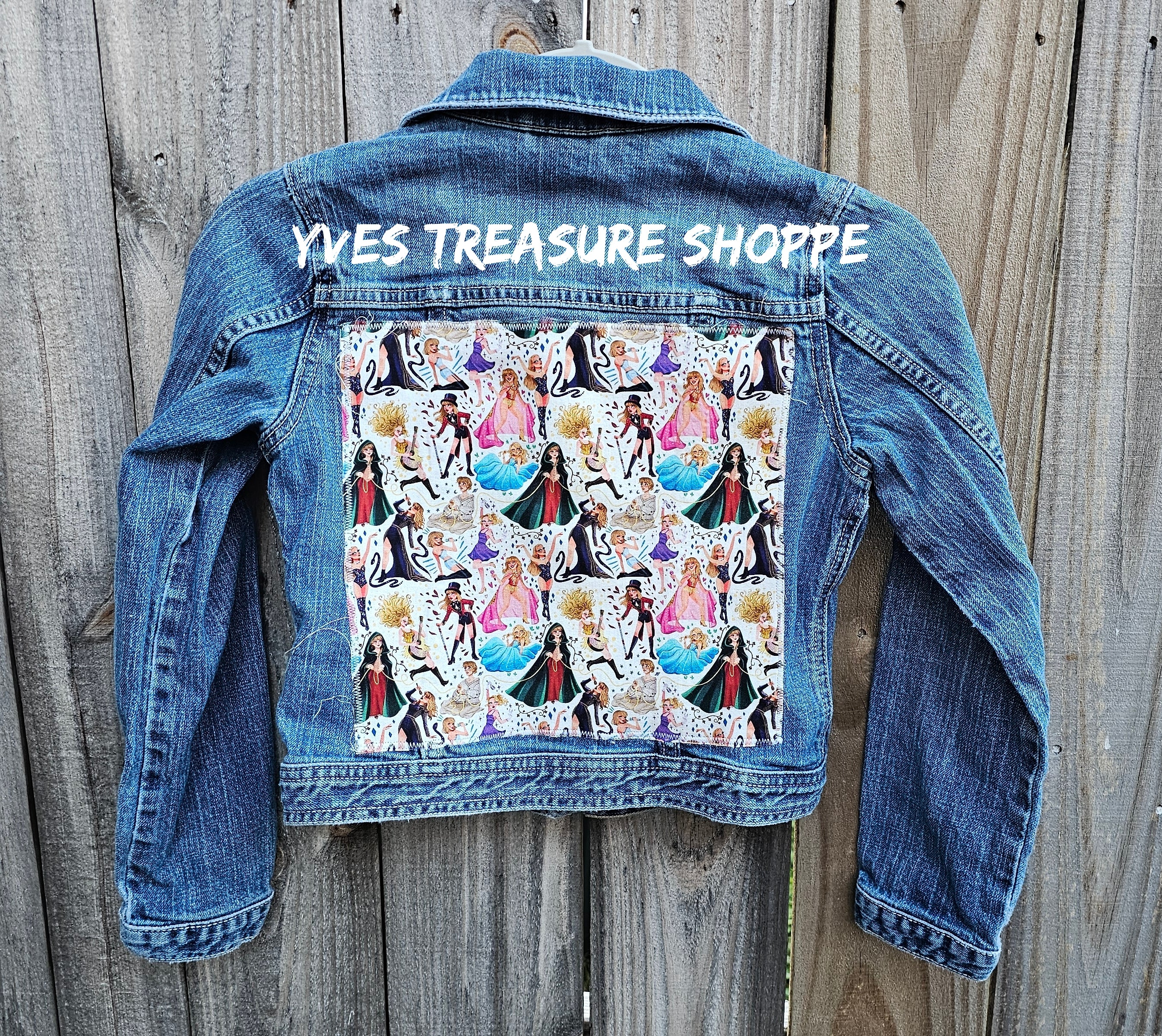 Upcycled Gap Jean 1969 Music Jacket Youth Size Large (10)