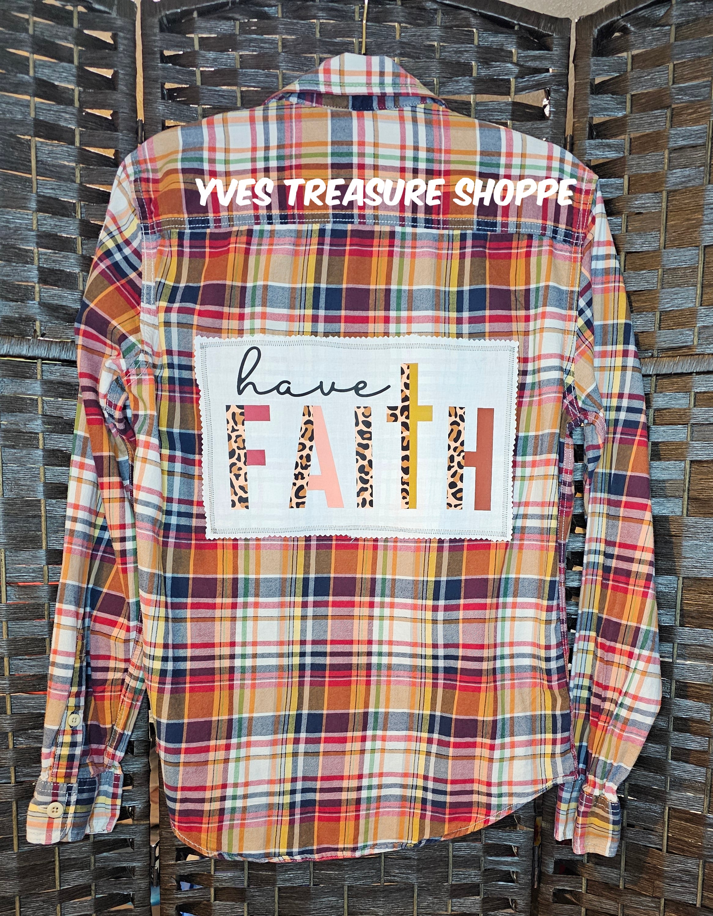 Small Have Faith Upcycled Top