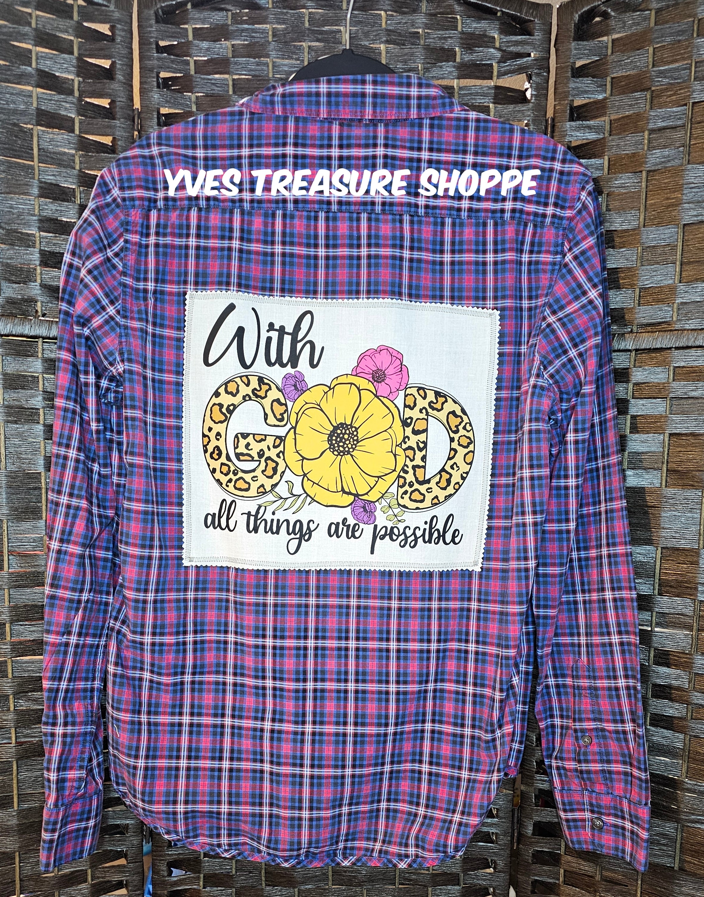 Upcycled Medium With God All Things Are Possible Shirt