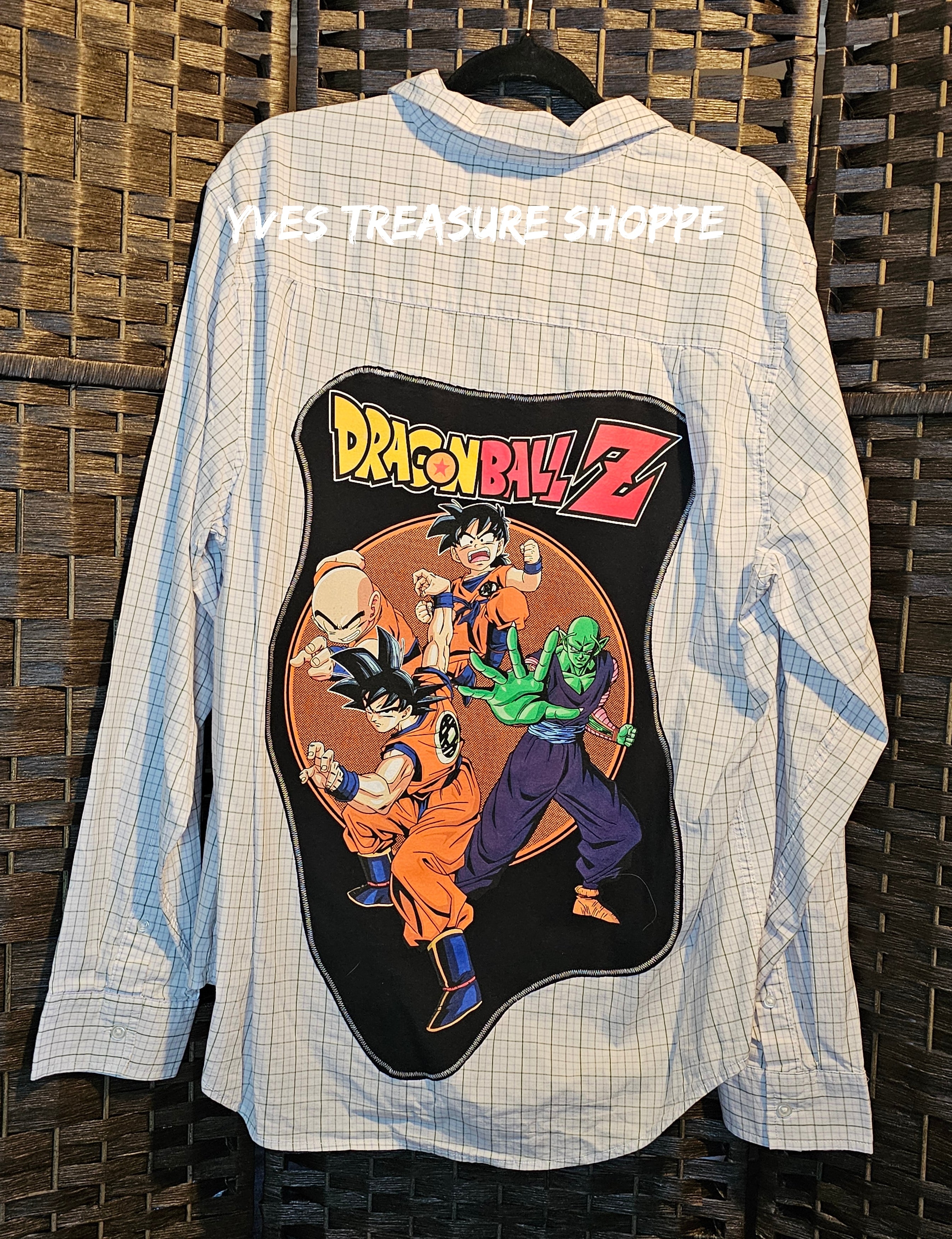 Upcycled Anime Top XL Top Plaid
