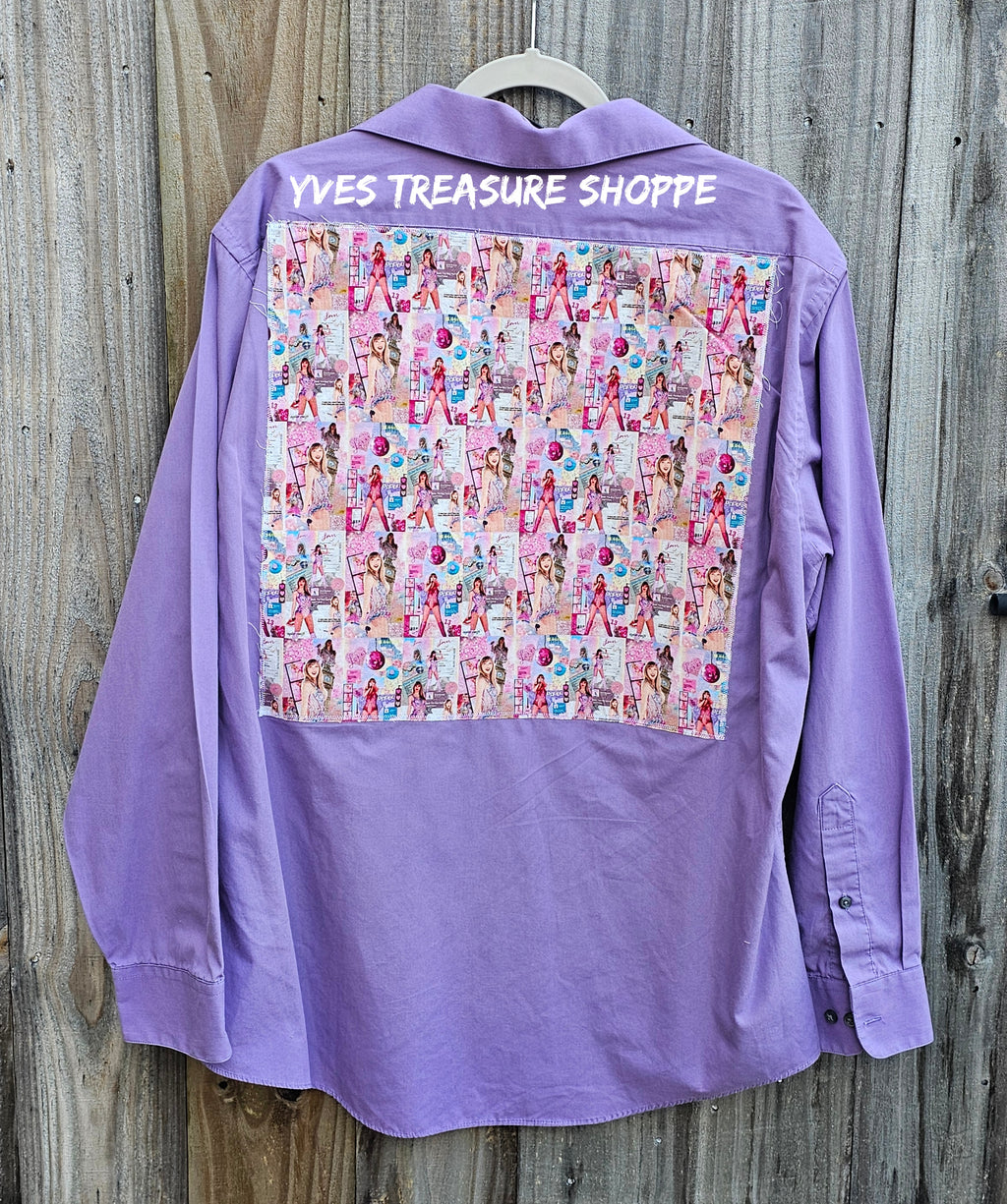 Purple Upcycled Music Shirt XLarge (17-17.5)