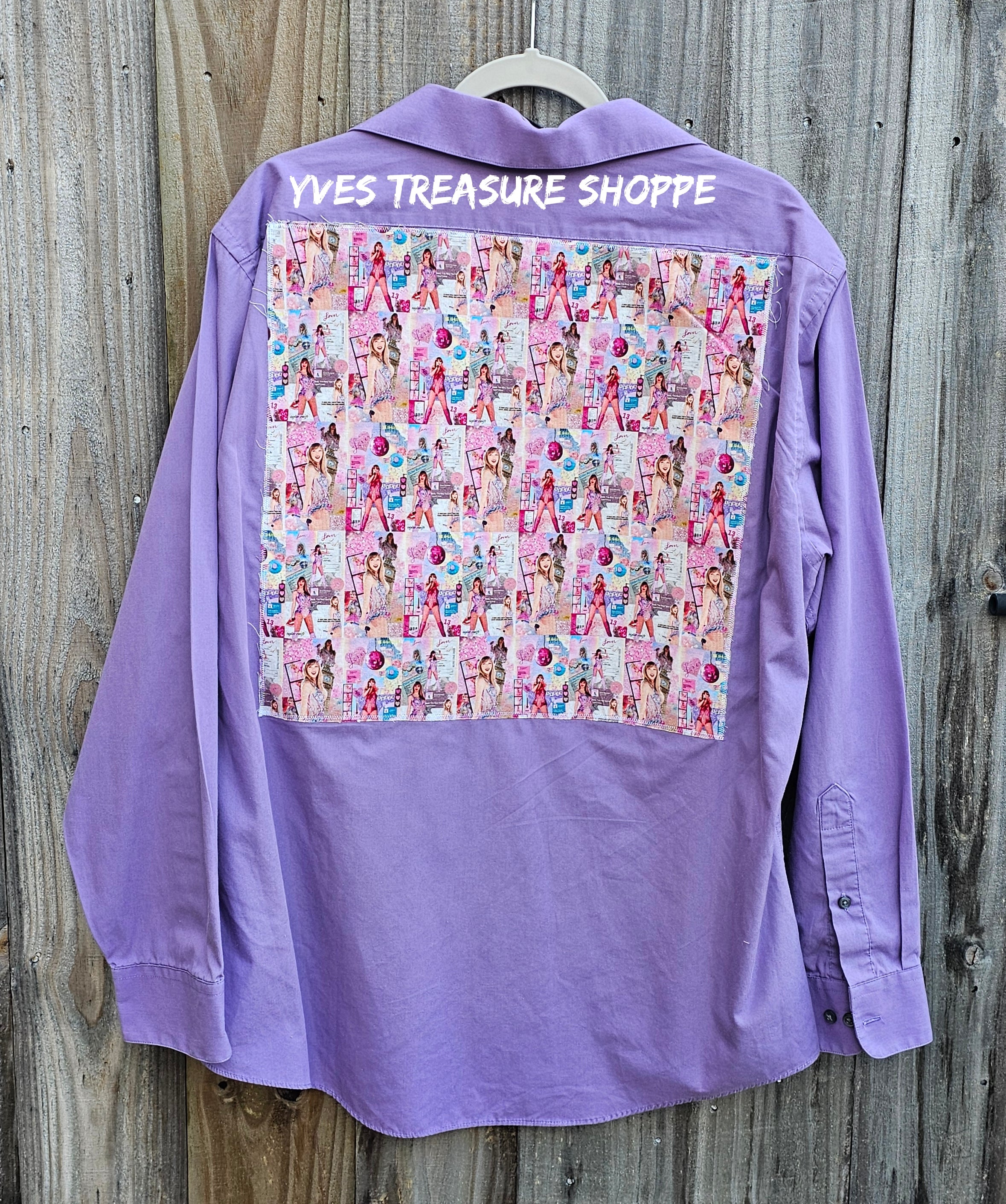 Purple Upcycled Music Shirt XLarge (17-17.5)