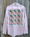 Pink Refashioned Music Top Large