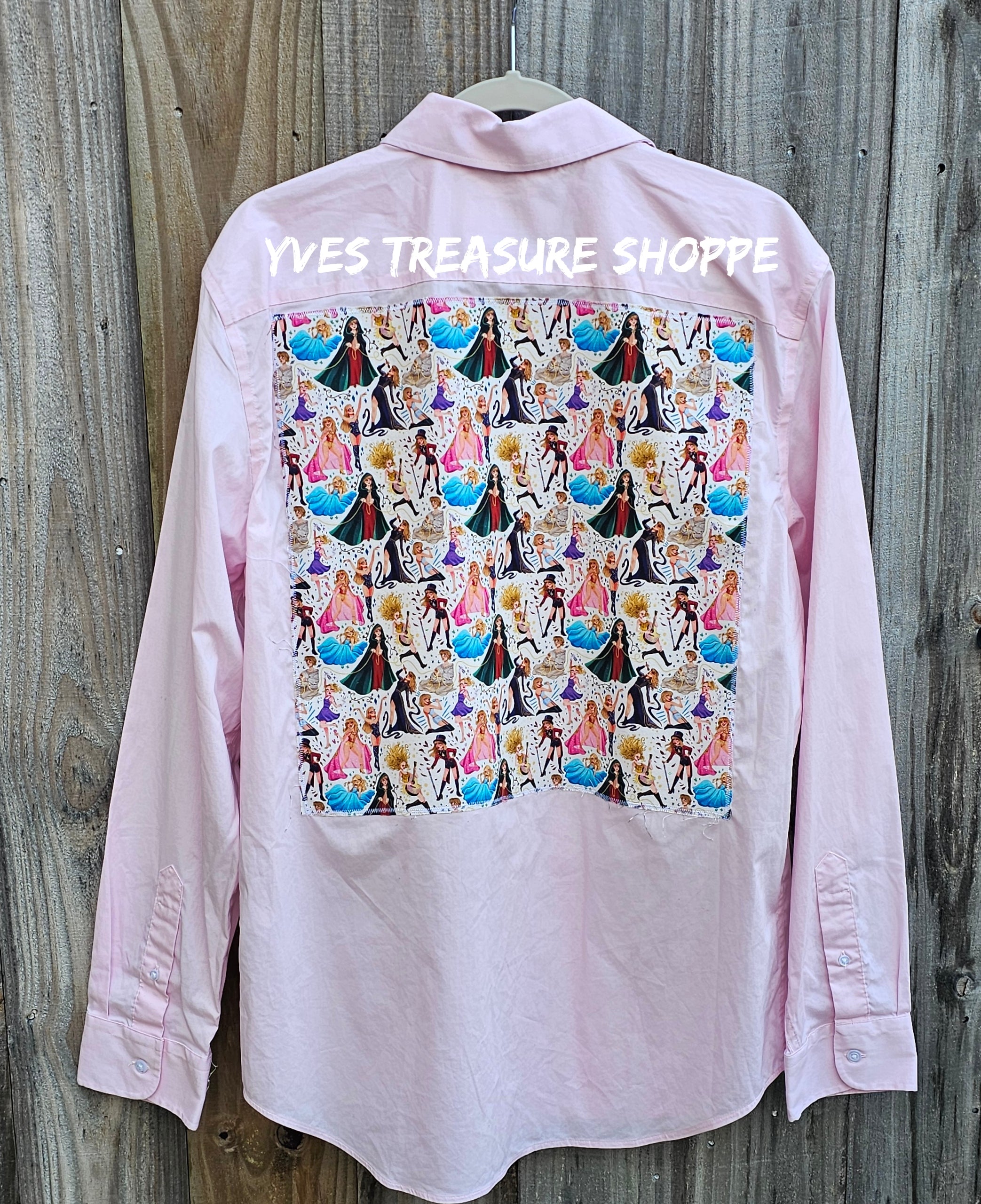 Pink Refashioned Music Top Large