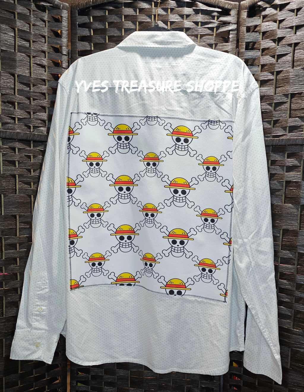 XLarge Pirate Anime Upcycled Shirt Print 1