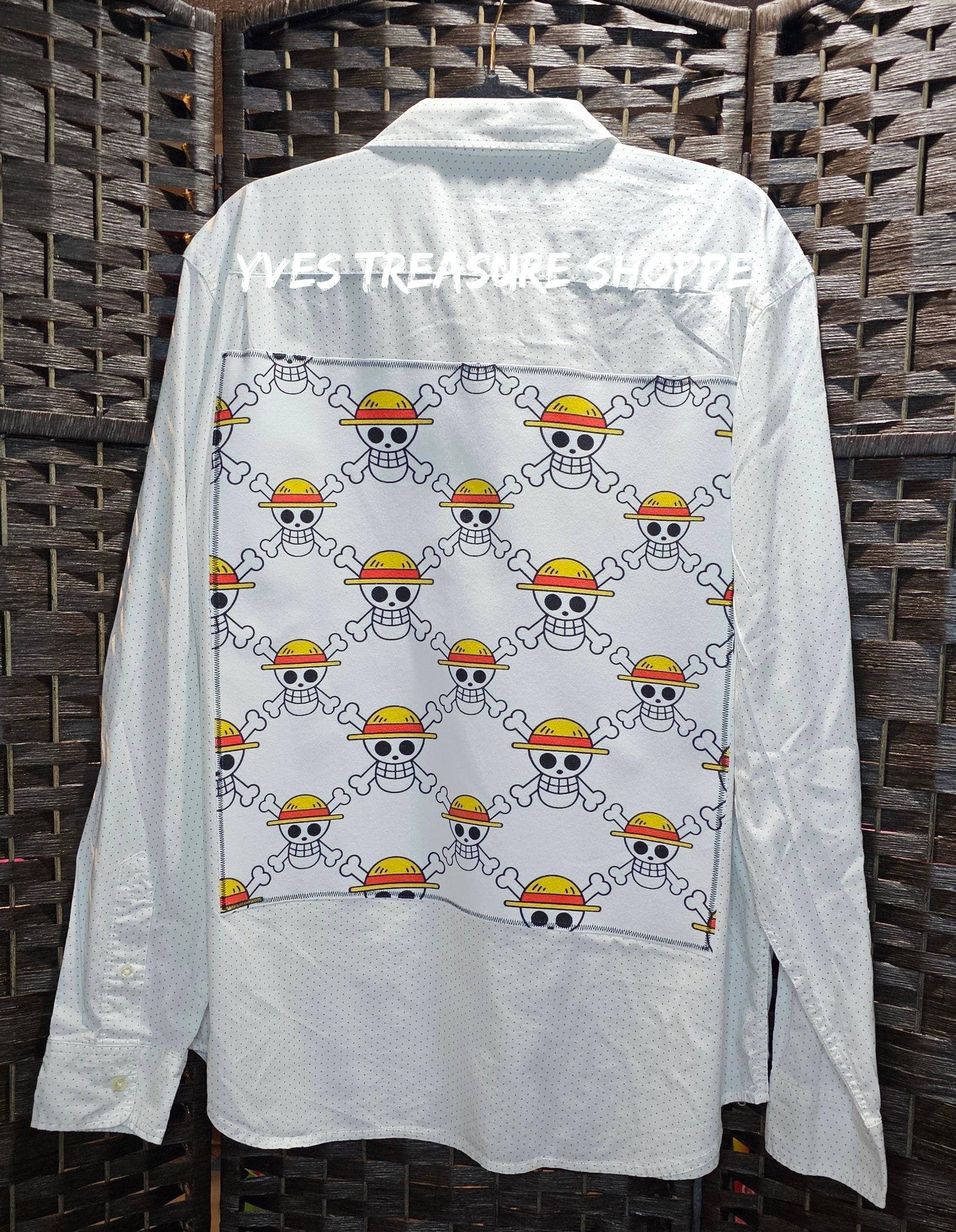 XLarge Pirate Anime Upcycled Shirt Print 1