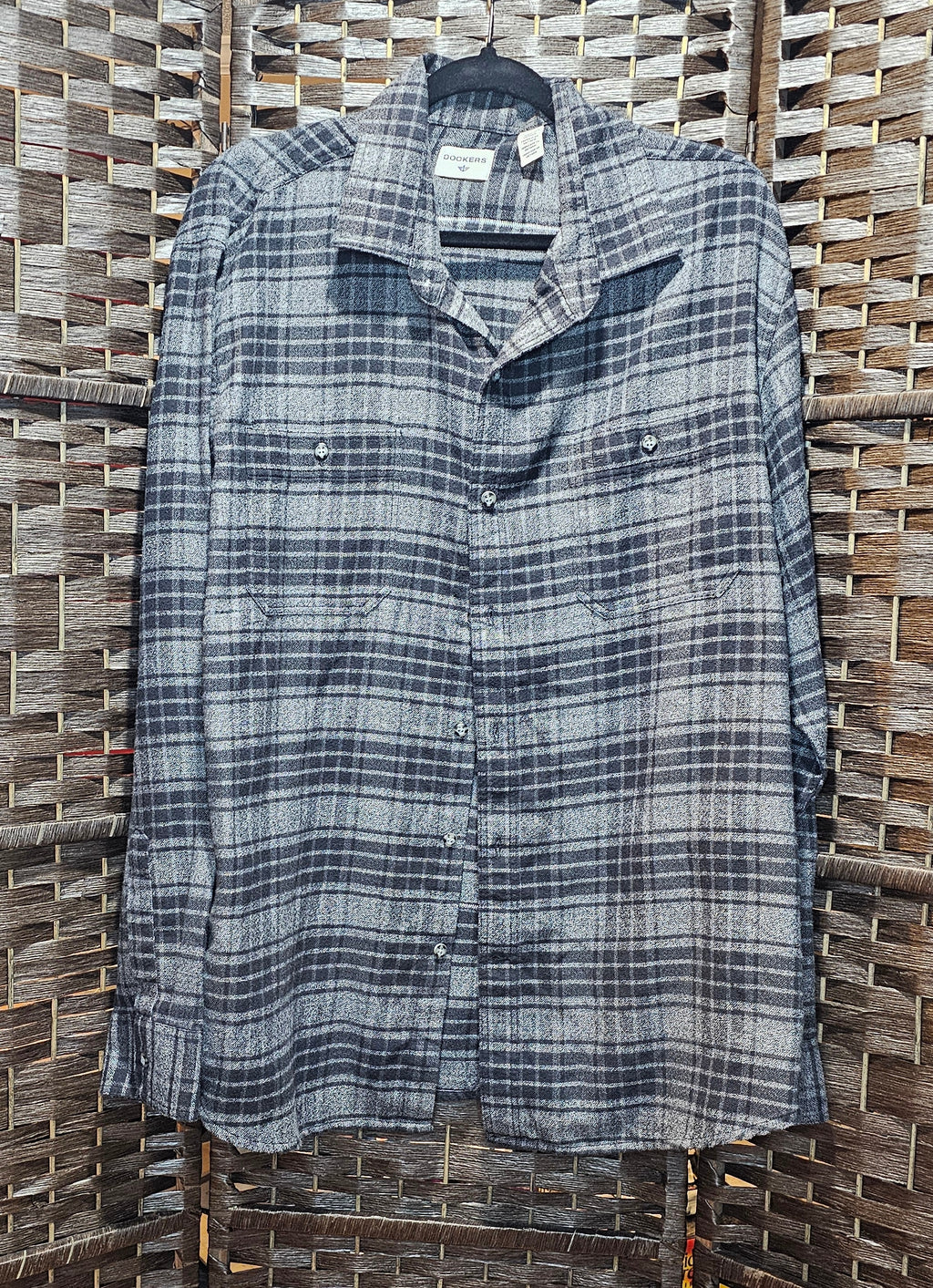 Upcycled XL Plaid Gray Gamer Top