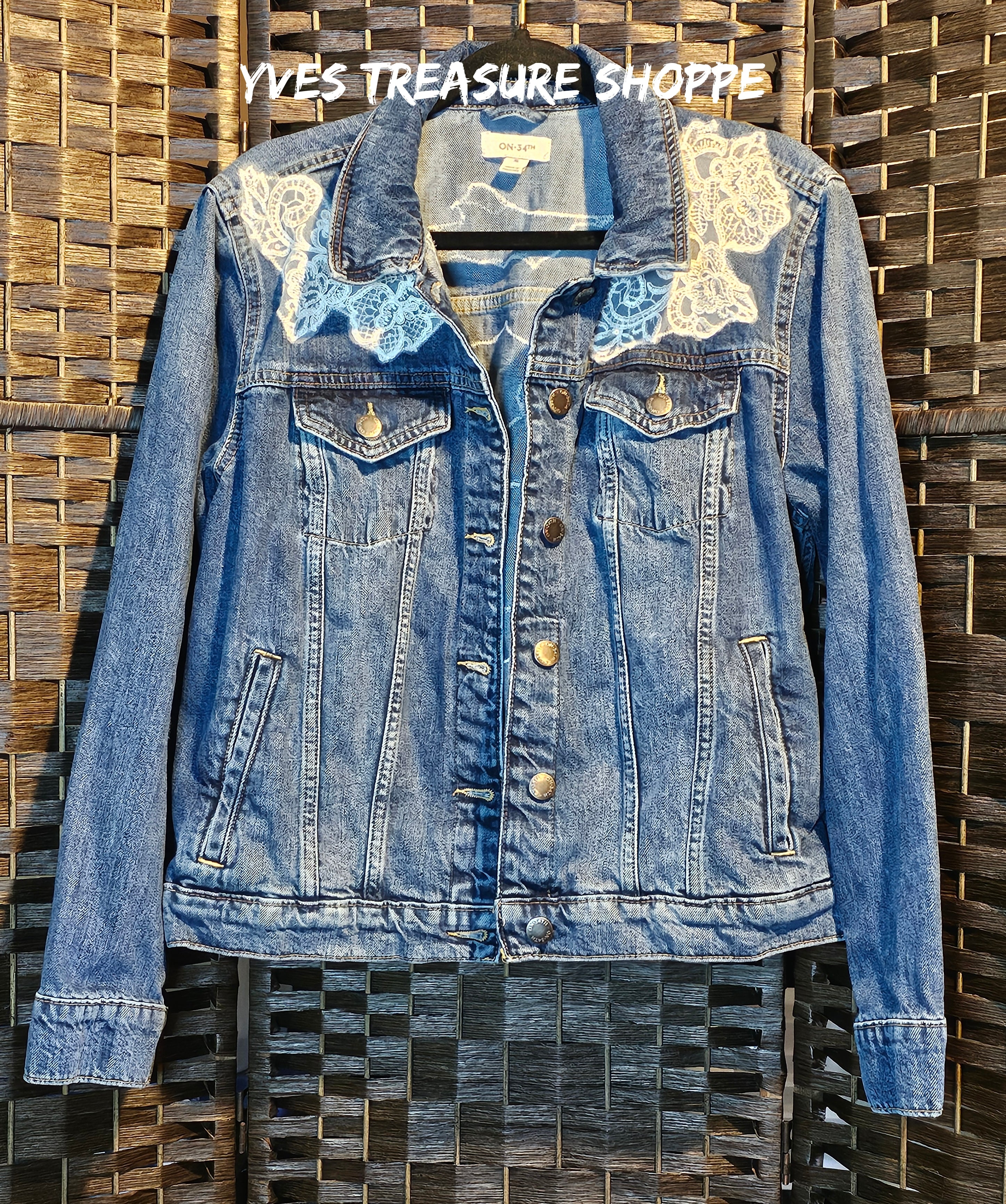 OOAK Reworked Denim Jacket Bridal XLarge