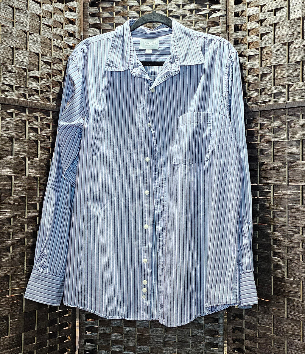 Striped Upcycled Movie Shirt Large