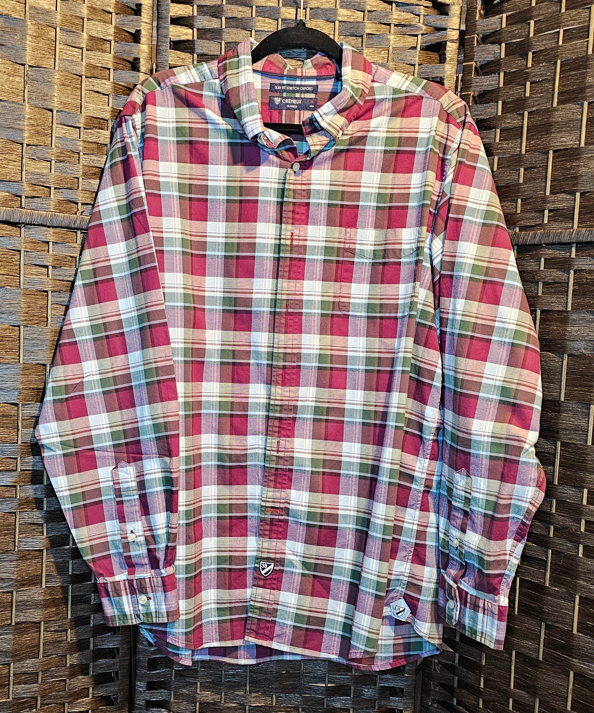 Upcycled XL Movie Print Plaid Top