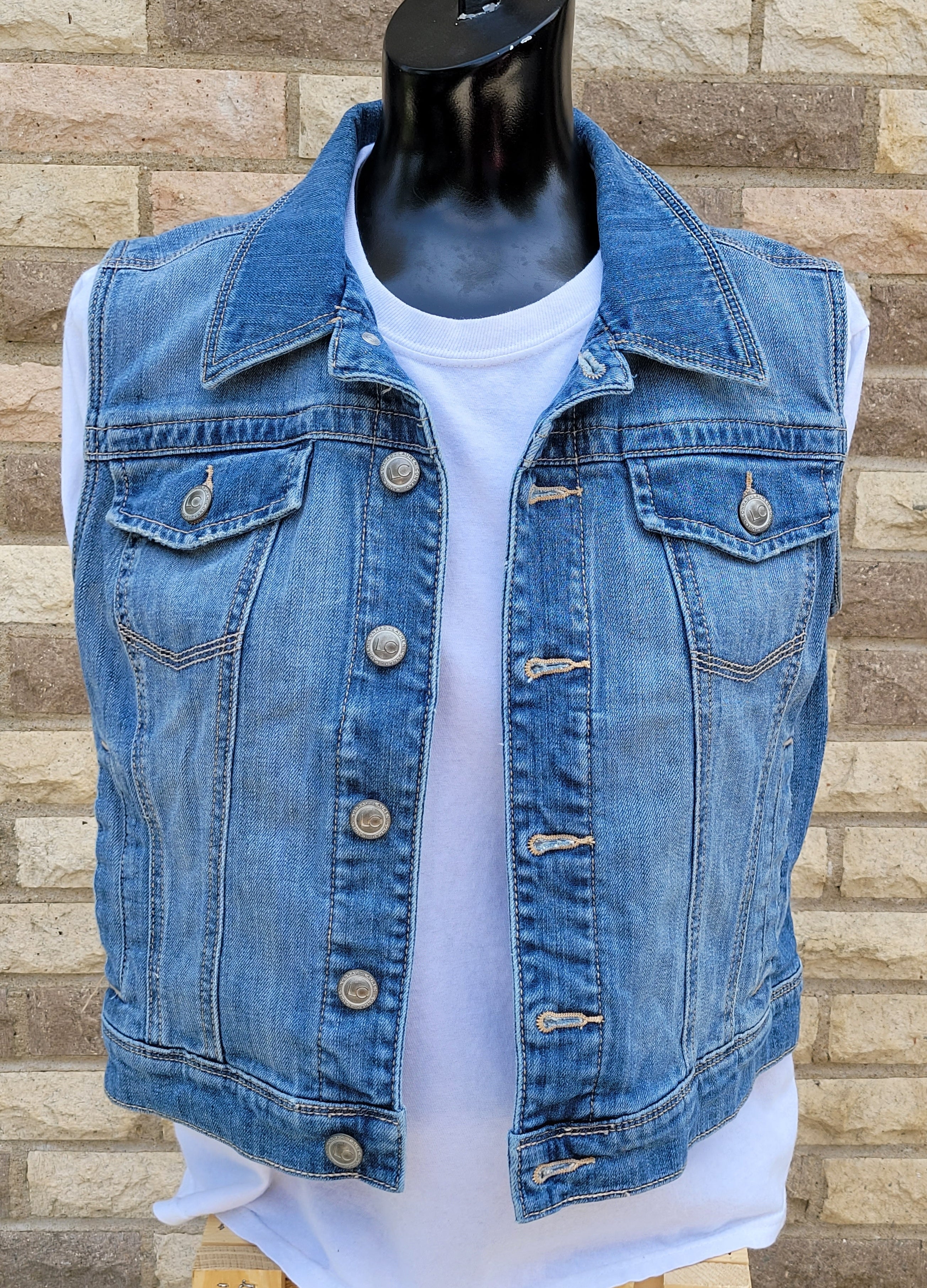 Upcycled Our Lady of Guadalupe Vest Size Medium