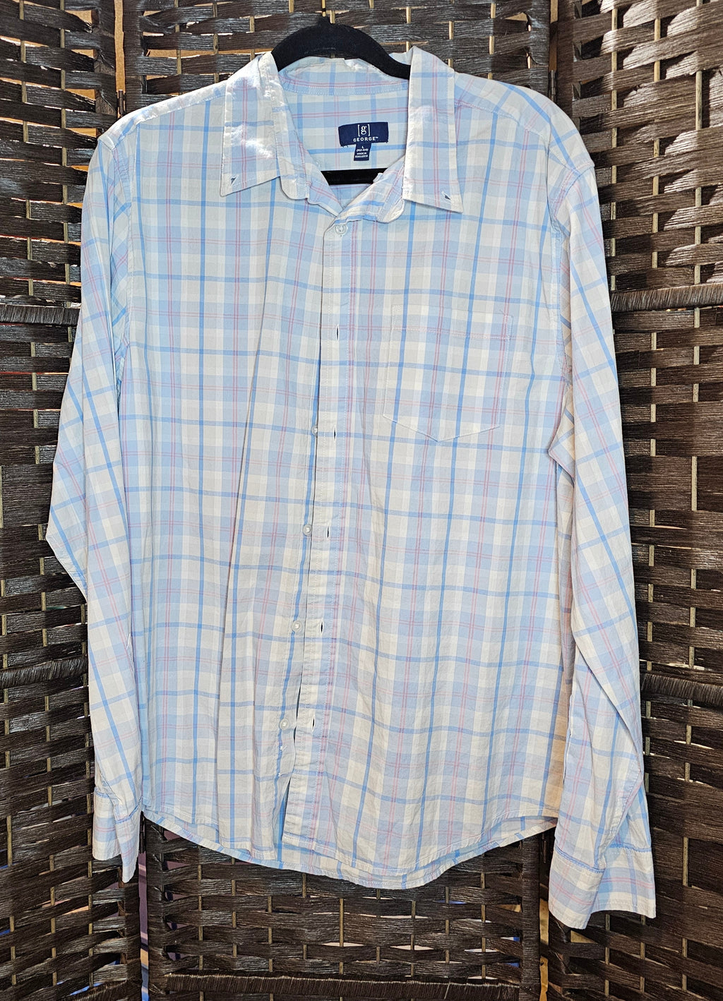 Large Band Blue Plaid Top