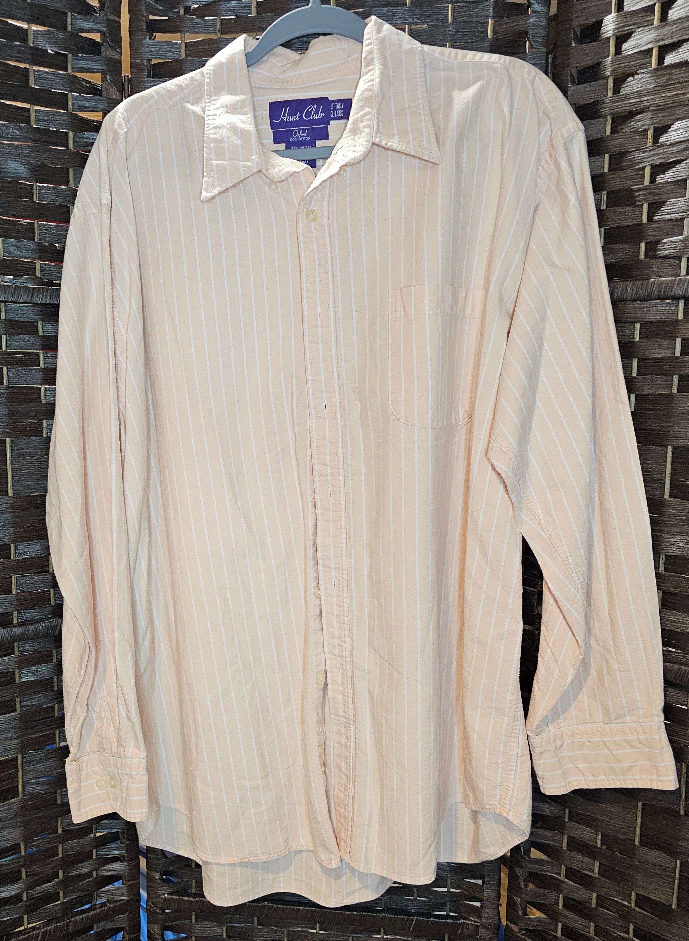 Peach Striped Large Tall Boy Band Top