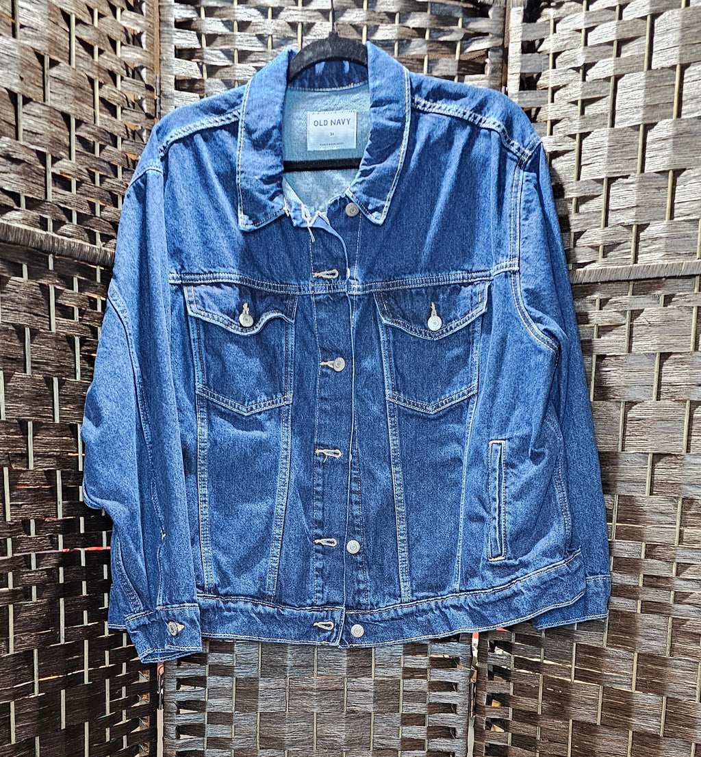 Purple Print Singer Denim Jacket 2X
