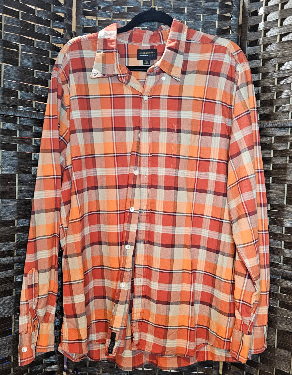 Orange Plaid XL Rock Band Shirt