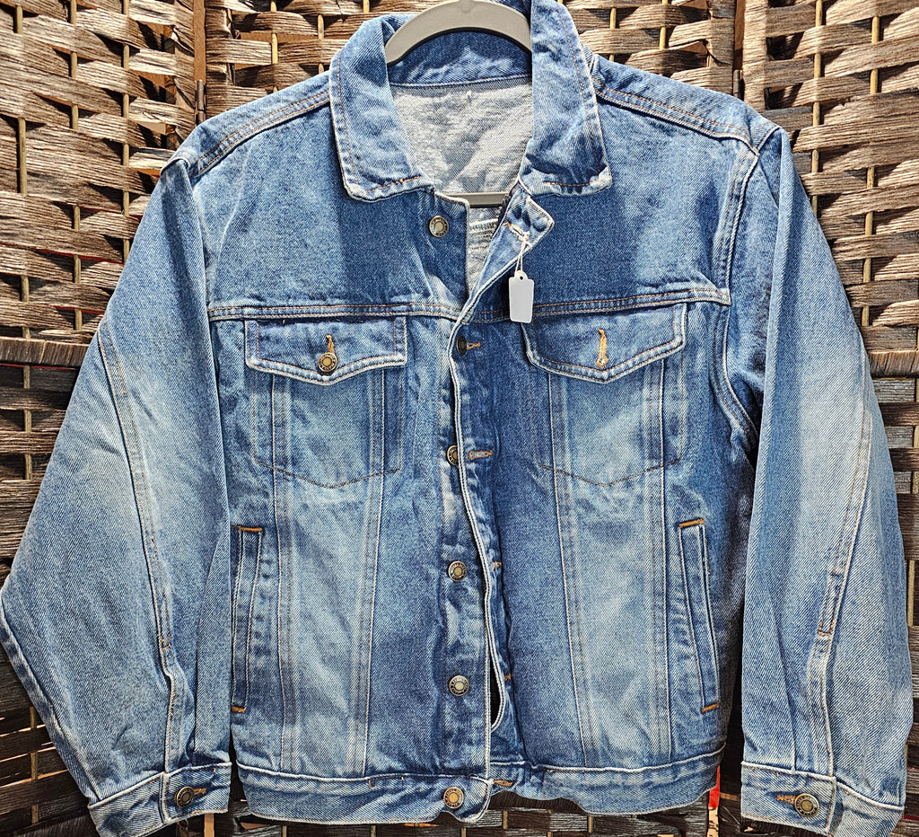 Youth 10/12 Singer Pink Print Denim Jacket