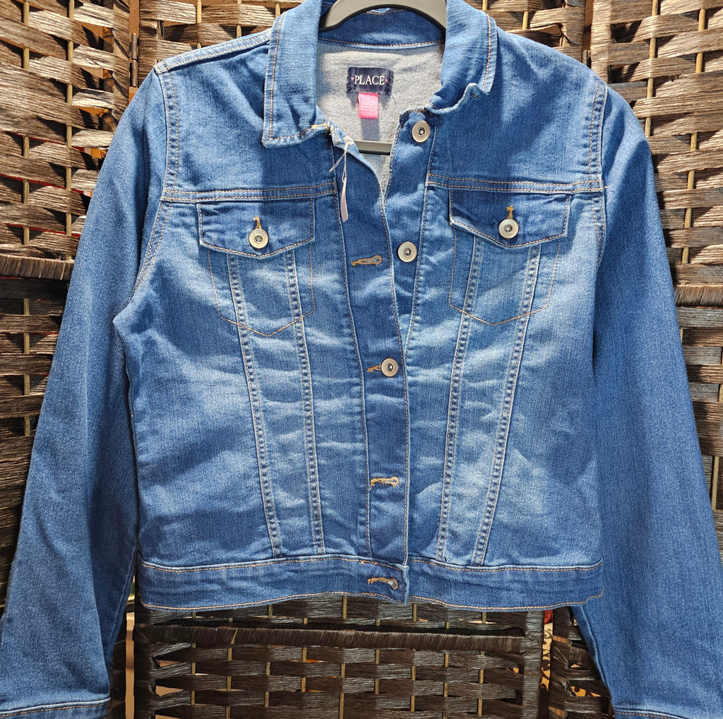 Youth Size 16 Denim Pink Print Singer Jacket