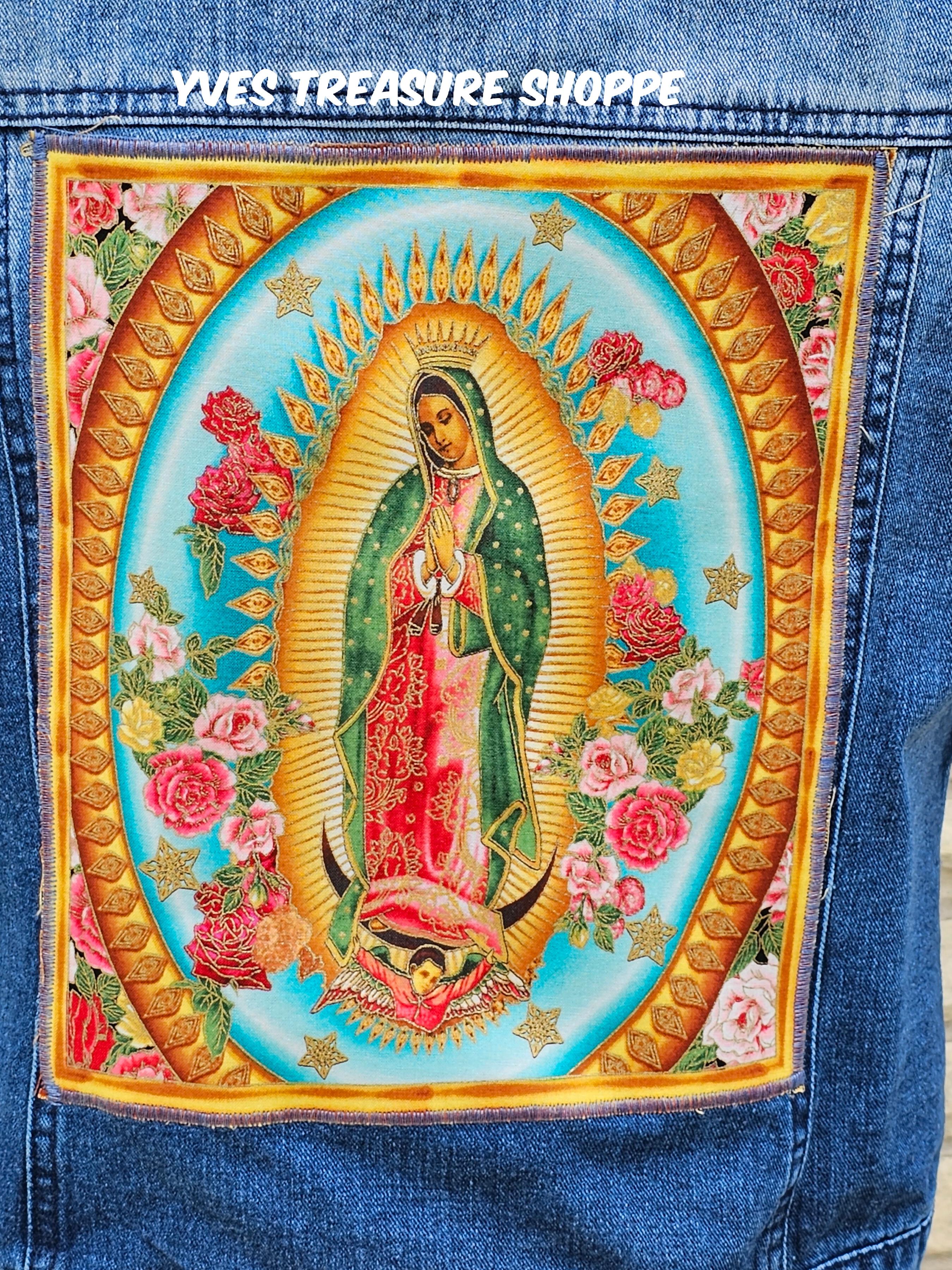 Upcycled Large Our Lady of Guadalupe Vest