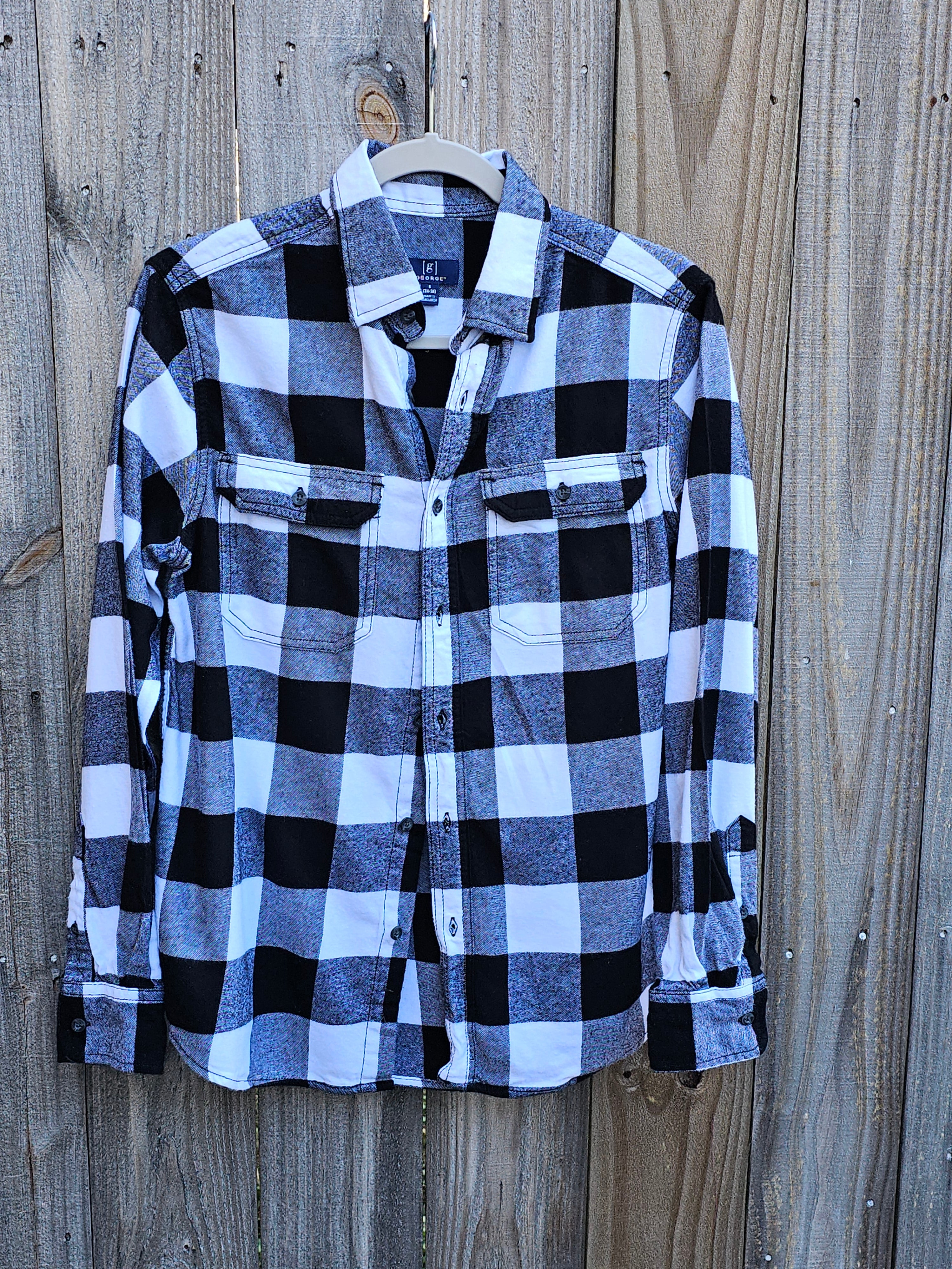 Refashioned Naughty or Nice Black and White Christmas Small Shirt