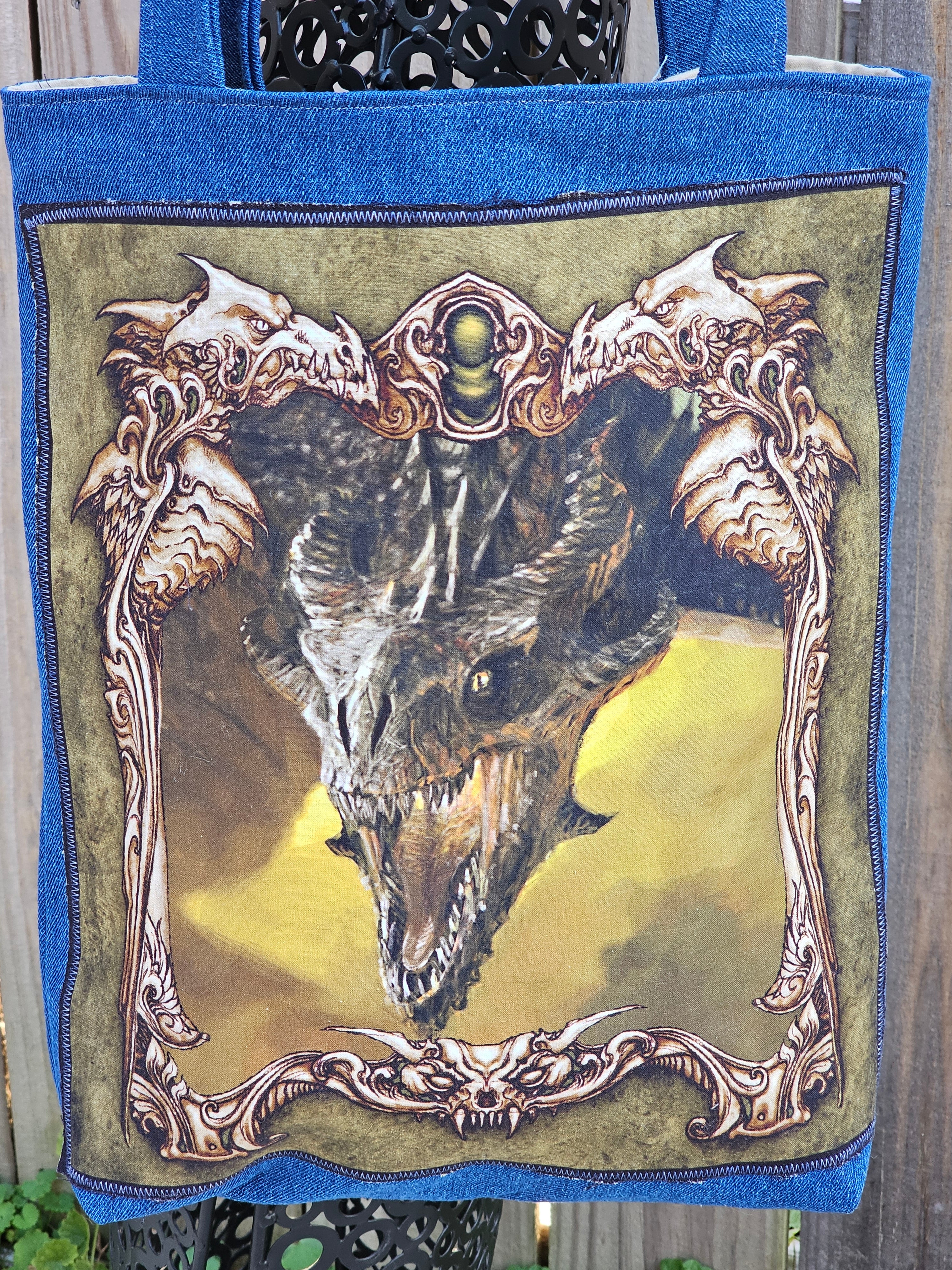 Denim Dragon Tote