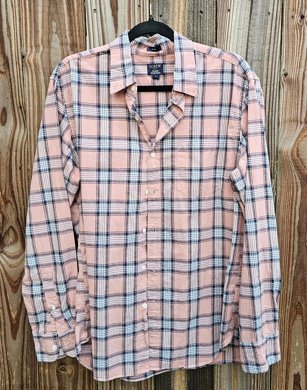 Plaid Pink Singer Upcycled Large Top
