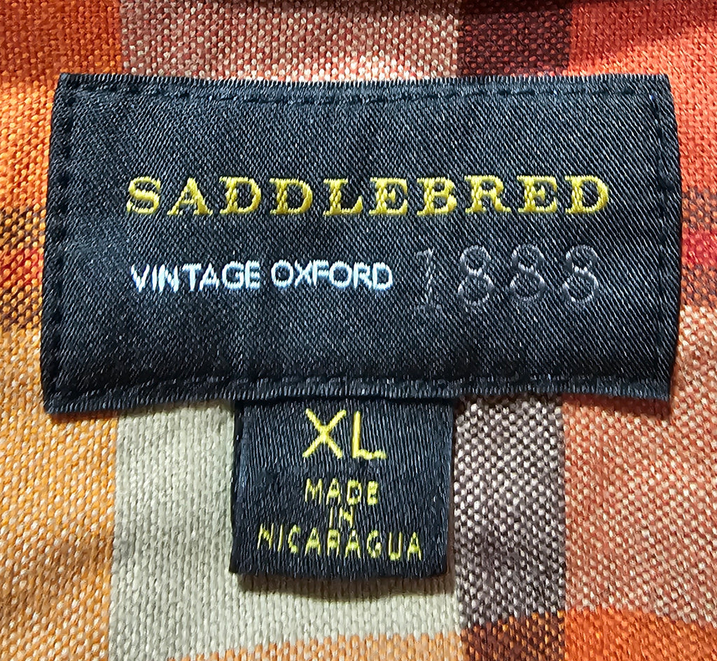 Orange Plaid XL Rock Band Shirt