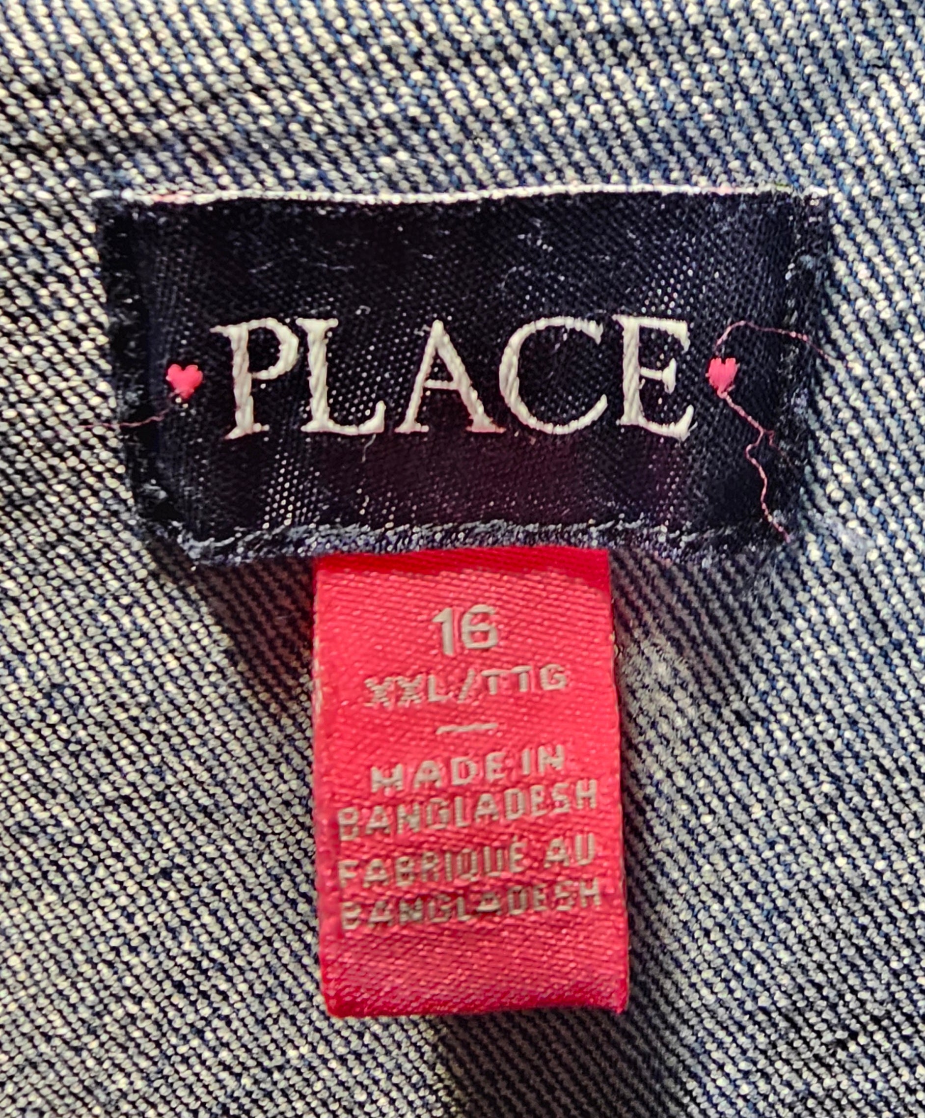 Youth Size 16 Denim Pink Print Singer Jacket