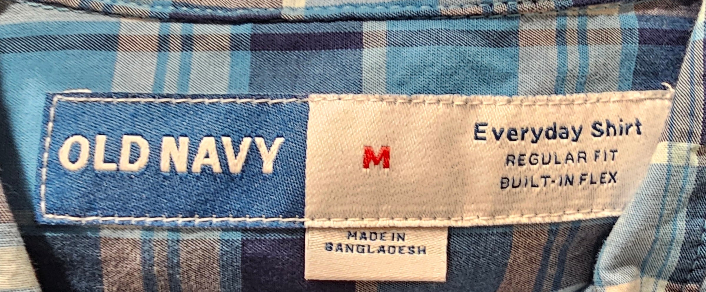 Medium Blue Plaid Singer Refashioned Top